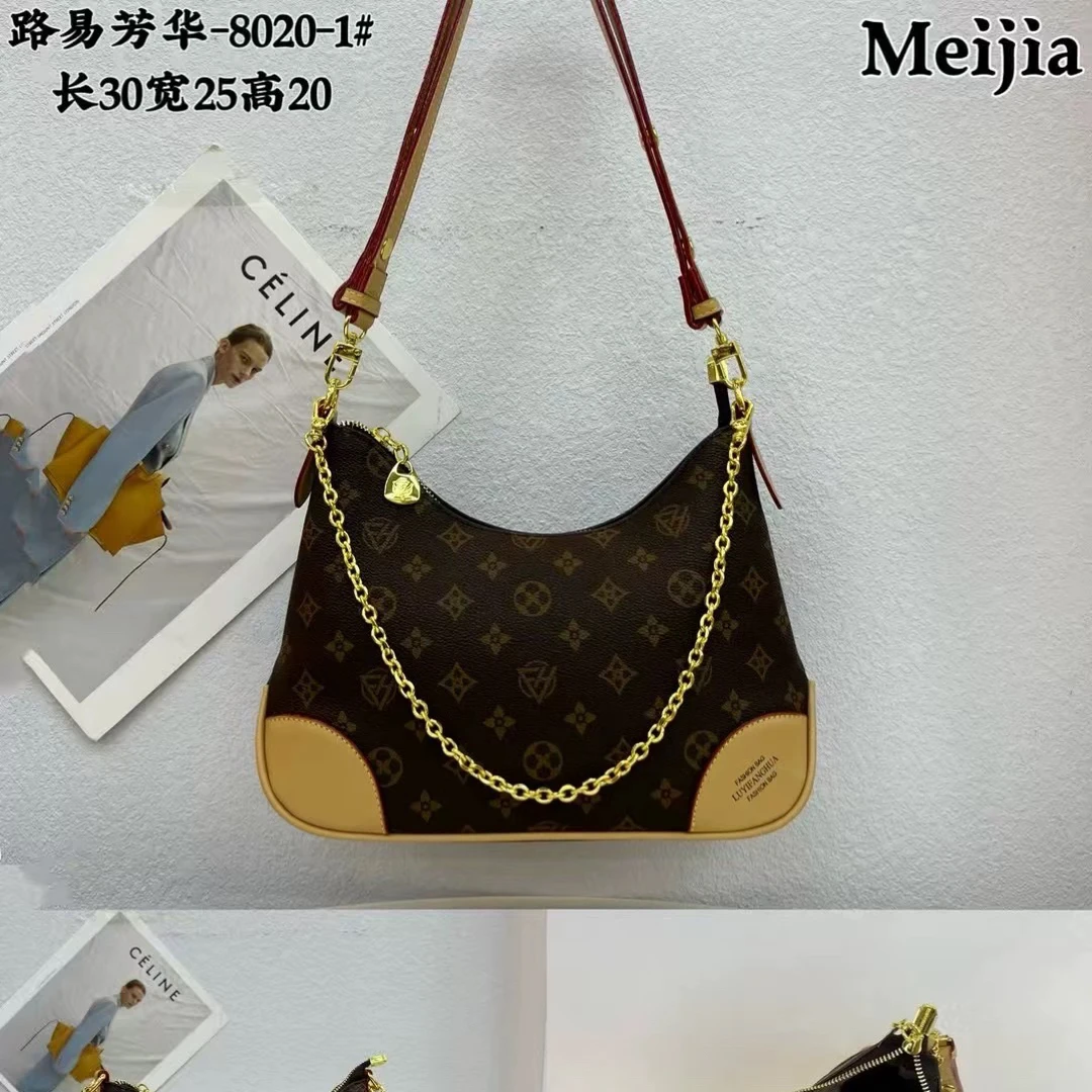 高级感轻奢经典女包印花百搭斜挎通勤包8020杏