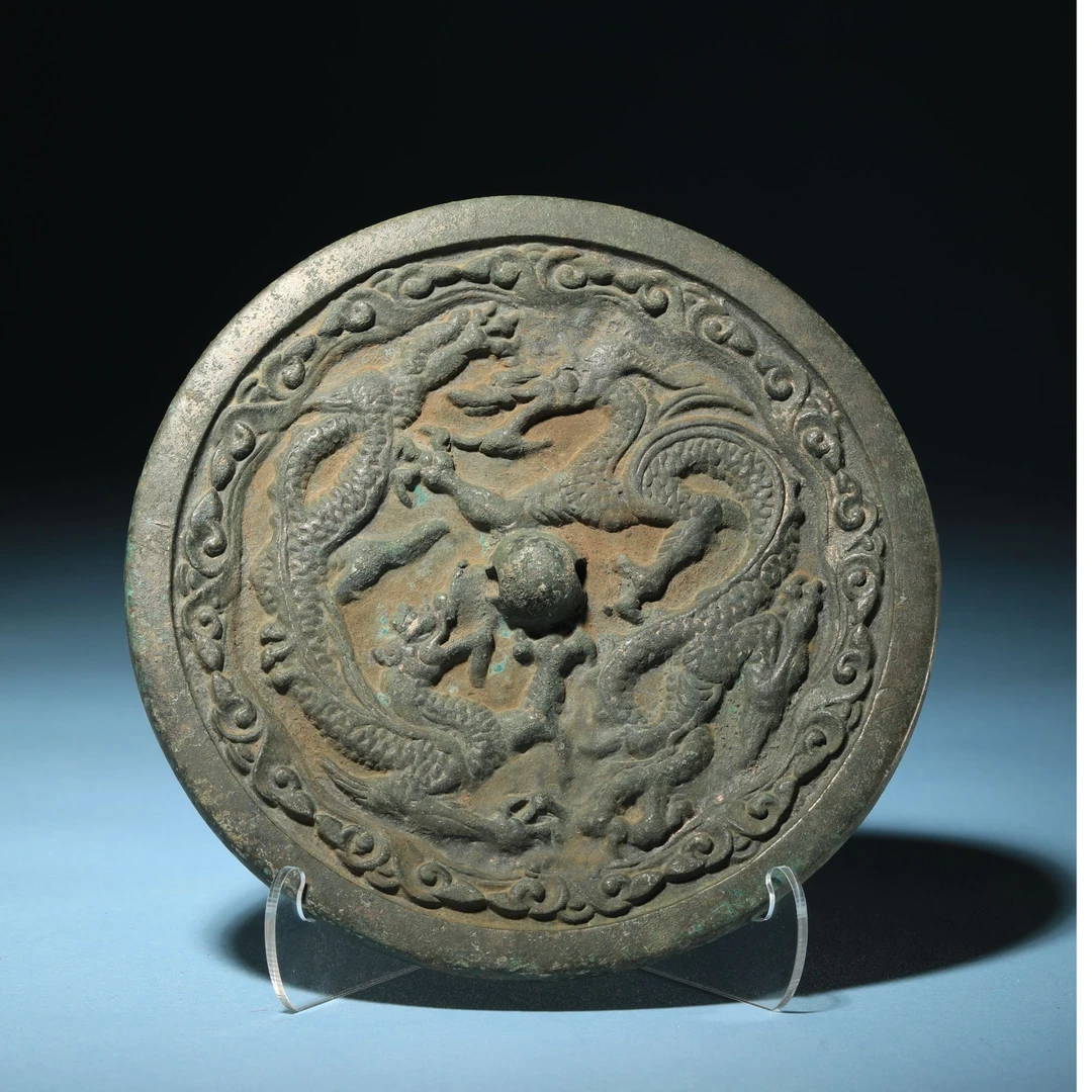 【2025春拍铜镜】2298,清,双龙镜-全品