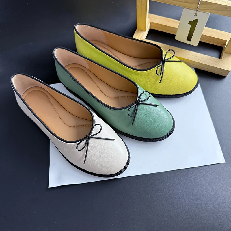 东莞明星甄选 法式蝴蝶结复古芭蕾舞一脚蹬舒适浅口妈妈鞋