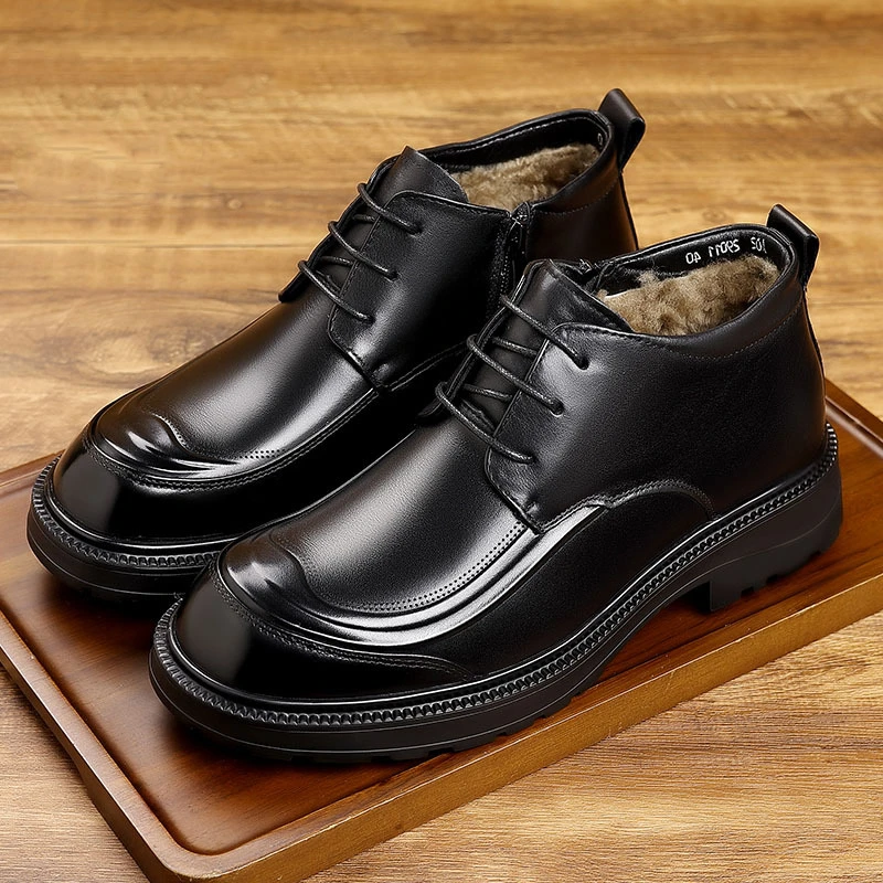 男士冬季加绒头层纯牛皮皮鞋里面真皮鞋垫欧版底商务皮鞋29011