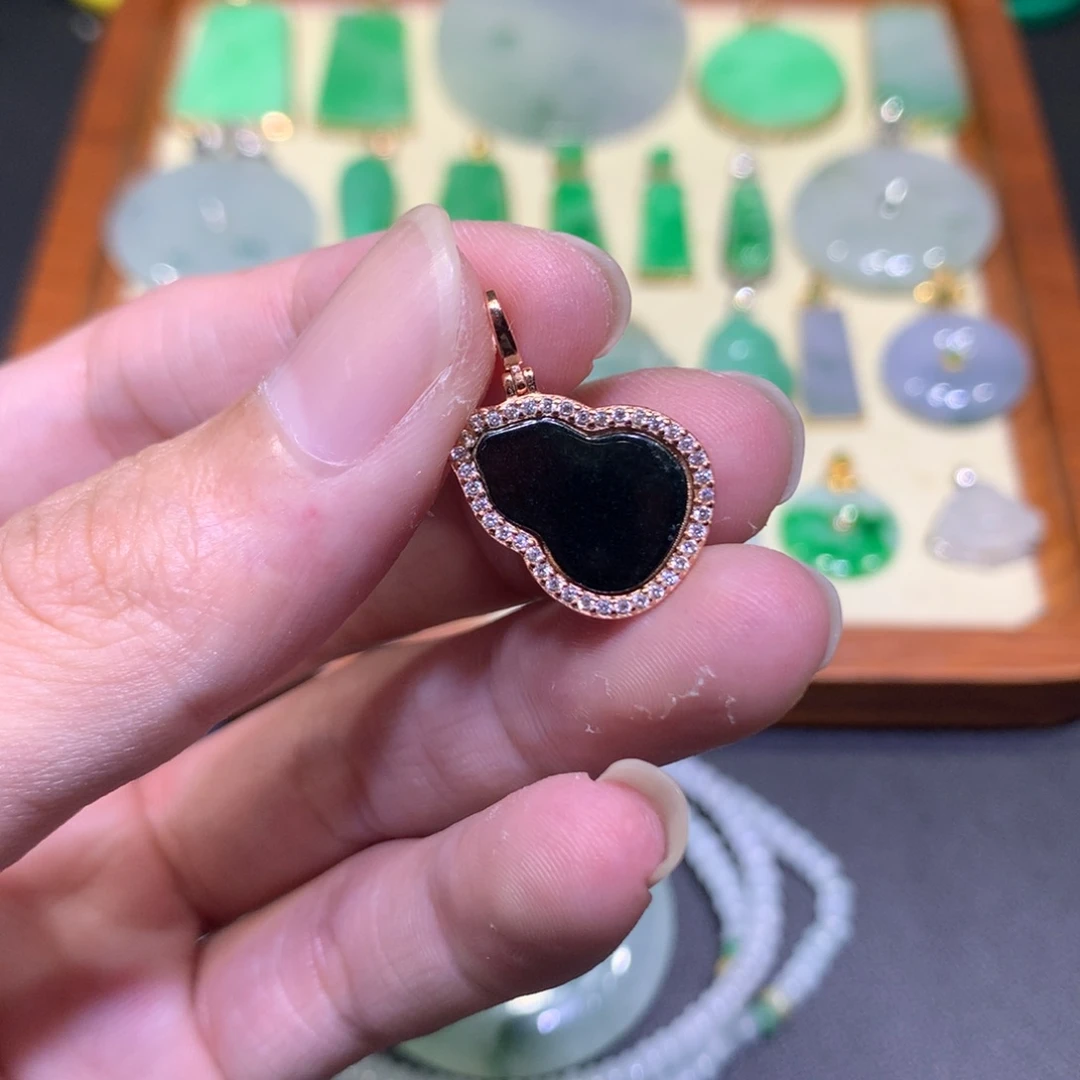 翡翠银S925镶嵌吊坠(不含链)