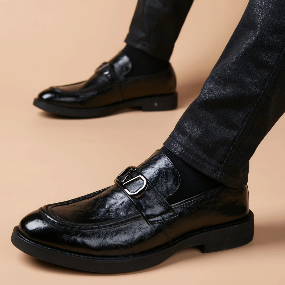 卡汐沐『精选』力荐！皮鞋男士新款商务套脚鞋潮流真皮时尚一脚蹬潮