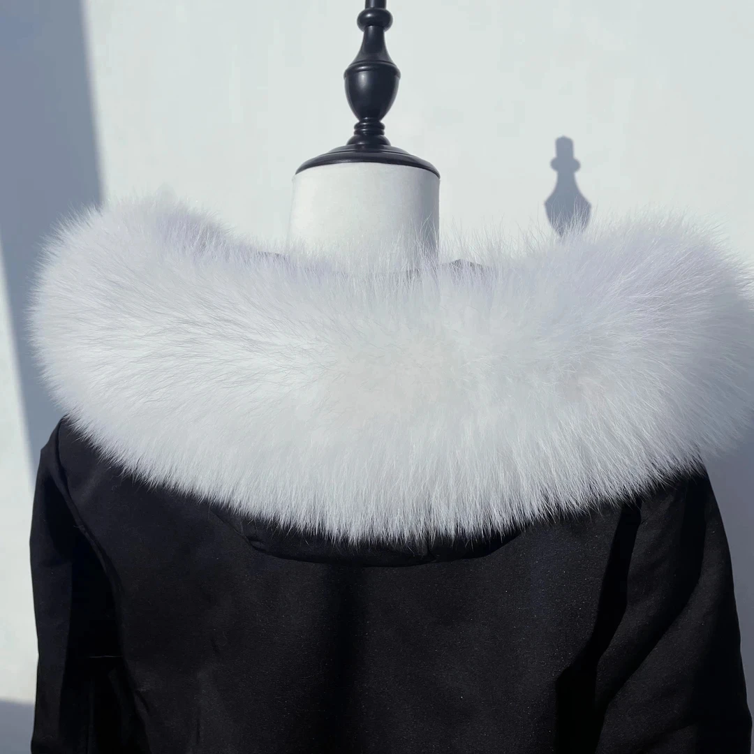 特价优惠真毛狐狸毛毛领白色百搭时尚女士保暖大毛领秋冬整皮
