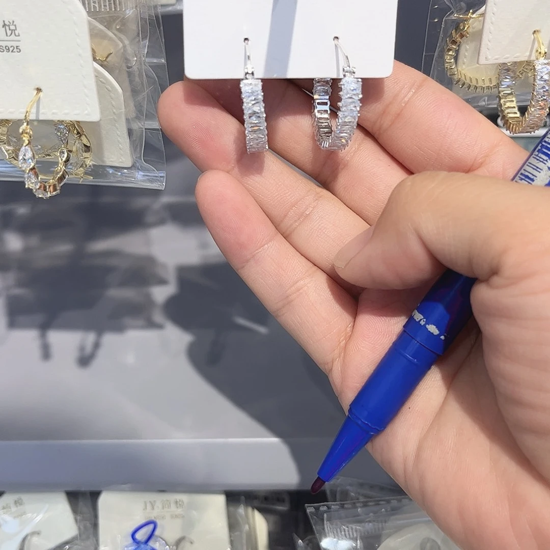 吊坠925银合成碳硅石耳环136