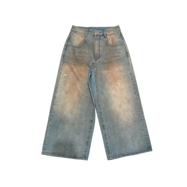 JOUOCOKO 25AW 水洗复古脏脏九分牛仔裤