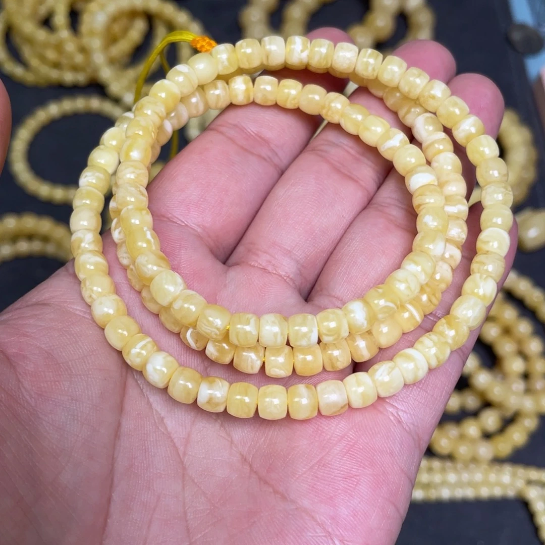 蜜蜡未镶嵌裸石蜜蜡佛珠6mm