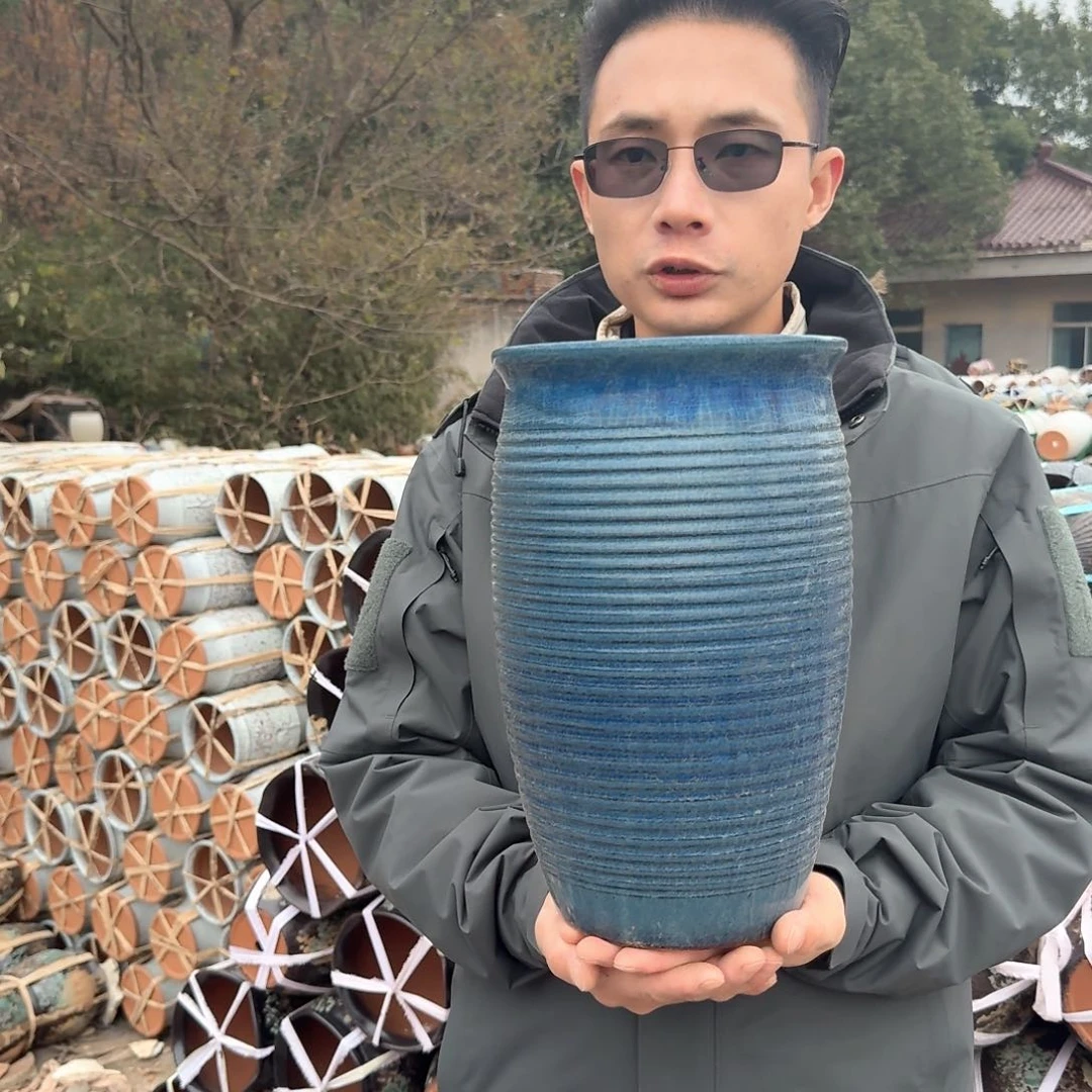 紫砂花盆瑕疵口19高32（一个瑕疵老庄