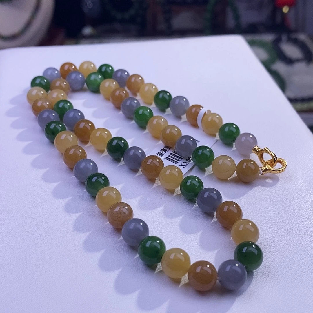 颈饰未镶嵌和田玉精品多宝老矿料冰底项链8m