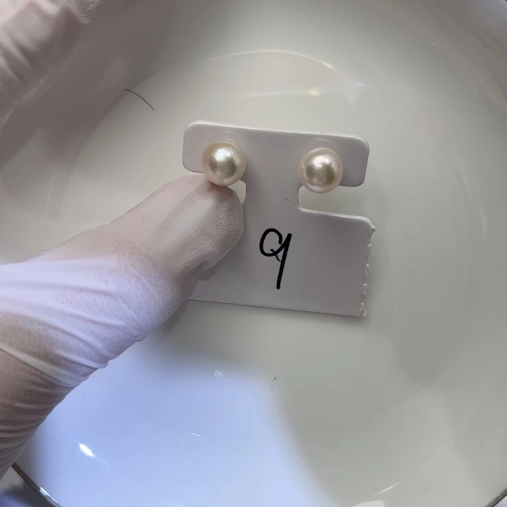 海水珍珠耳饰银S925镶嵌