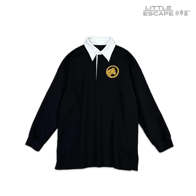 新款设计师黑色卫衣小马保暖长袖圆领撞色秋冬休闲231105