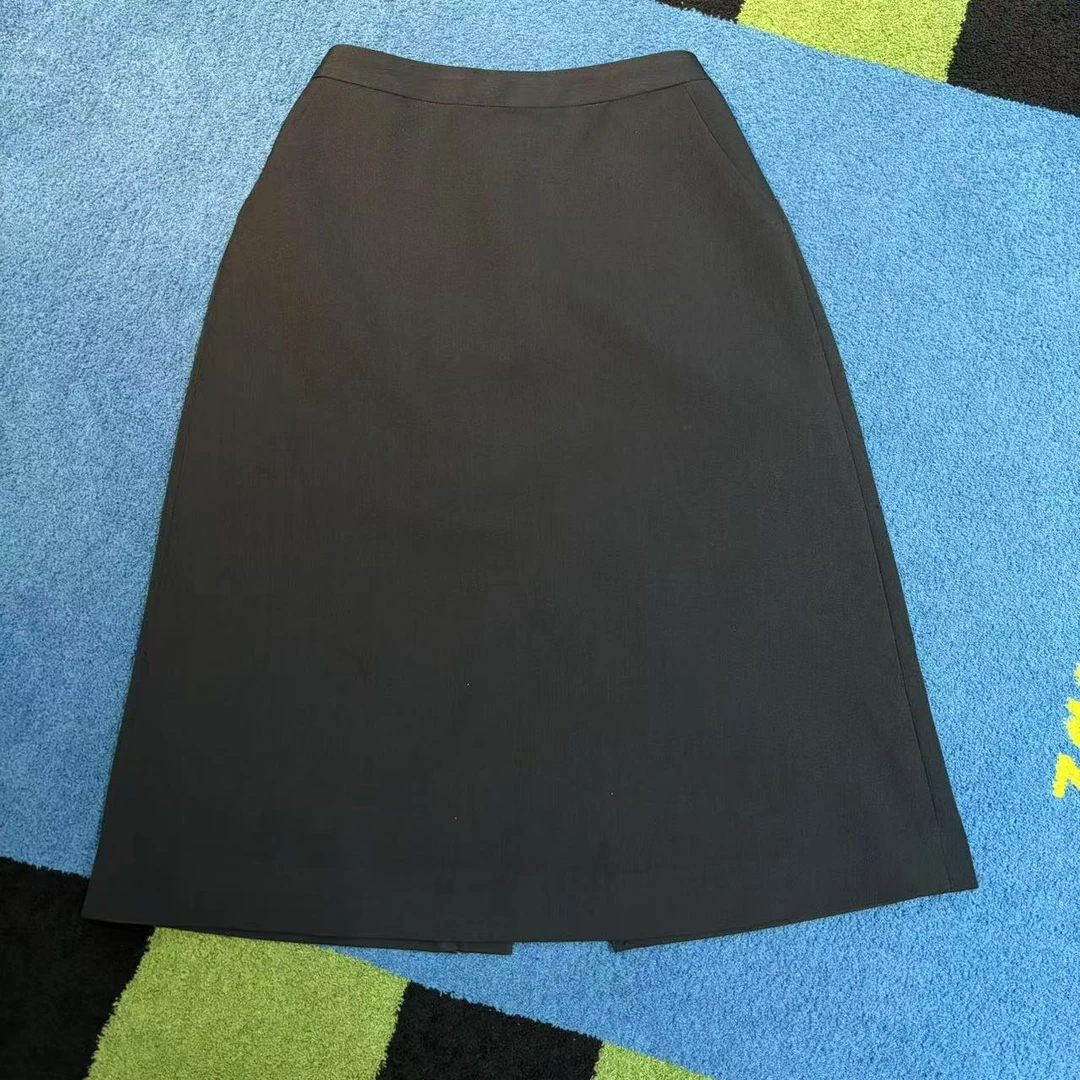 [Janunes Liu]设计师款复古后开叉蝴蝶结侧拉链半裙BQ1723