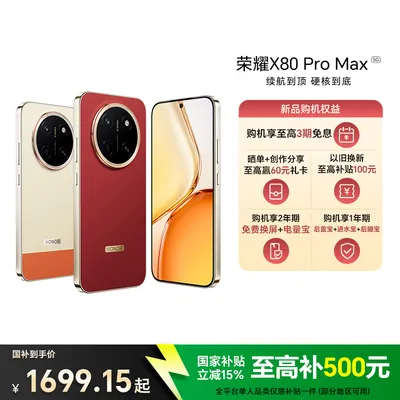 【国家补贴】荣耀X80 Pro Max 5G手机11000m
