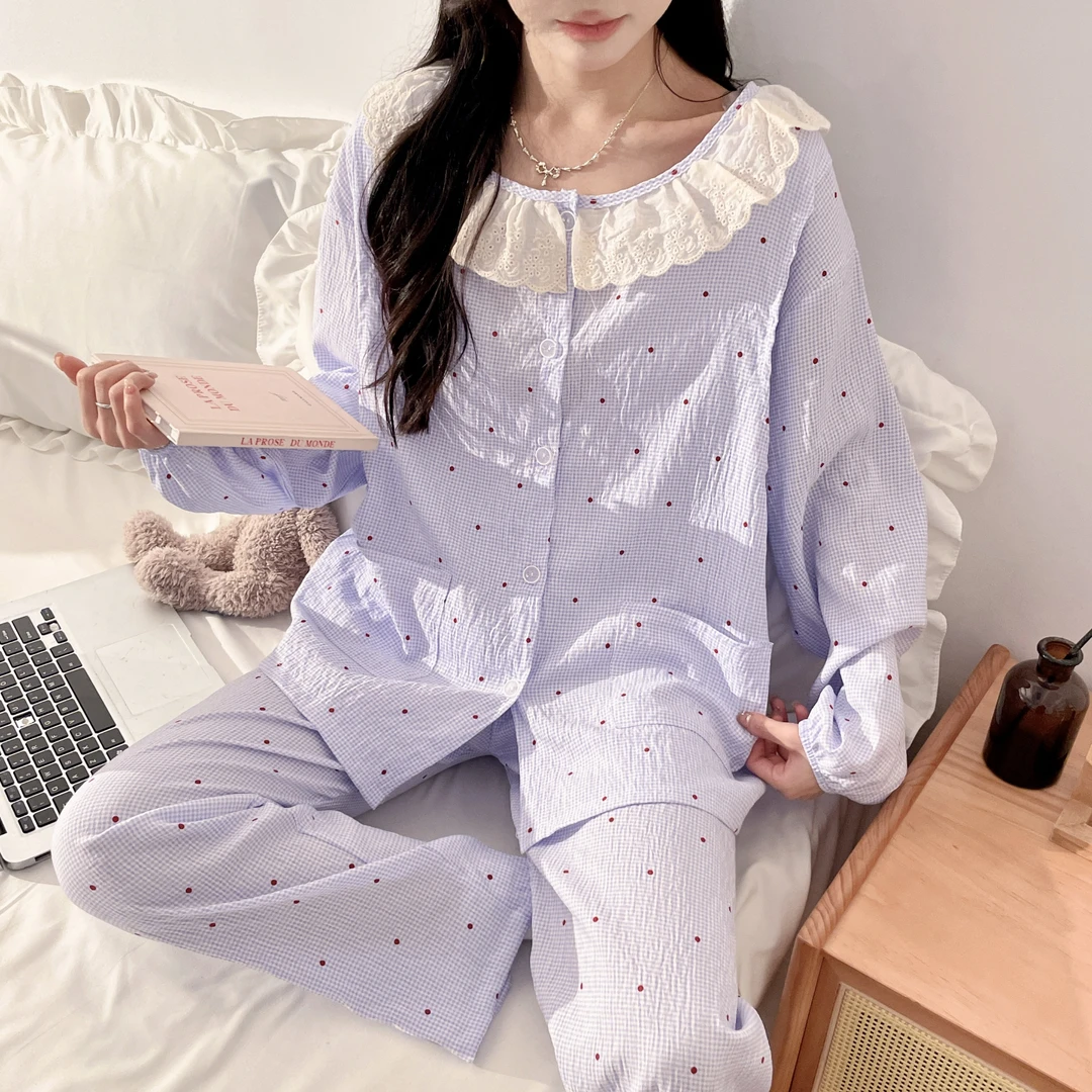 夏季薄款带胸垫云朵棉月子服产后孕期孕妇哺乳睡衣透气