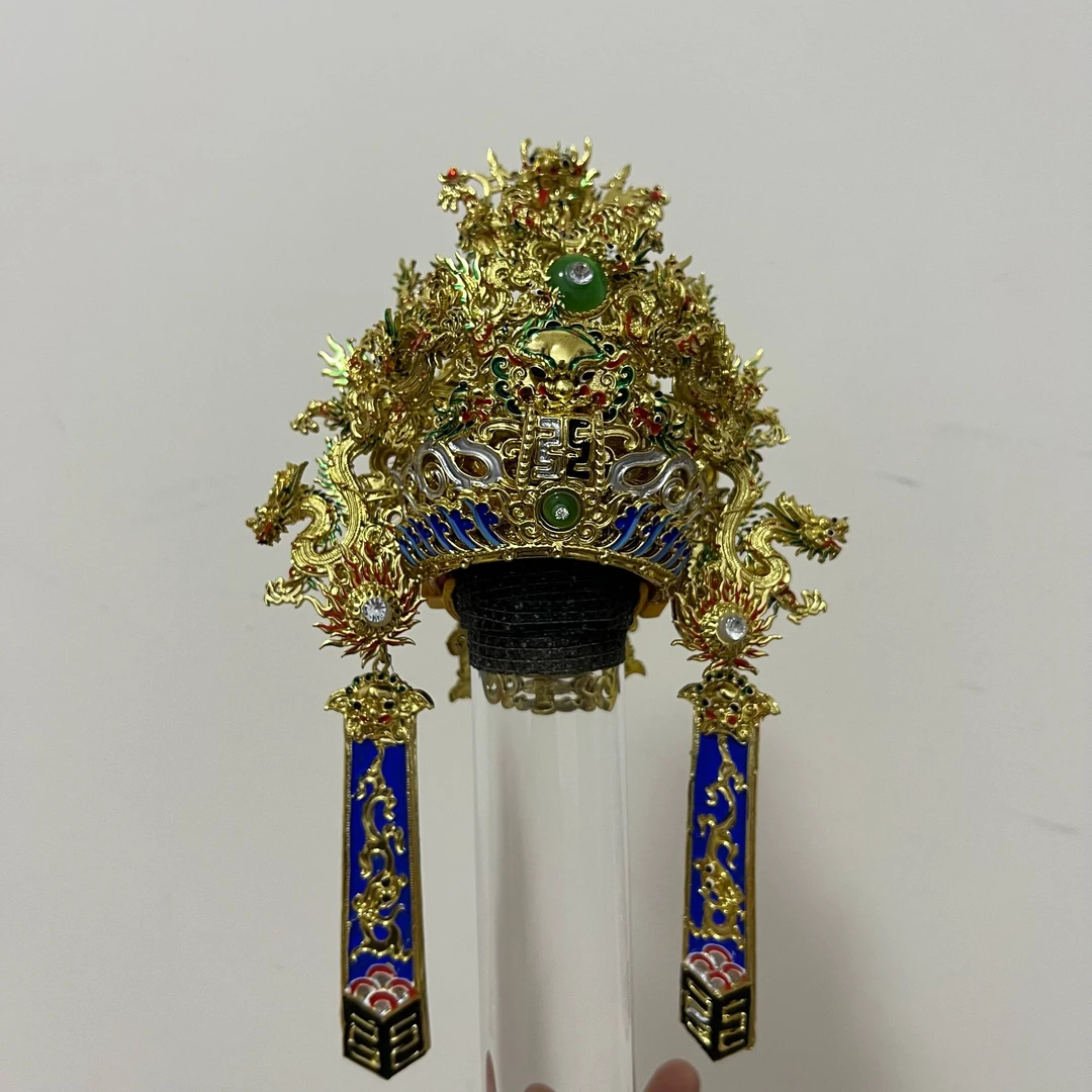 【帝帽】保生大帝台版贴金漆线纸帽广泽尊王 紫微大帝 千岁神帽