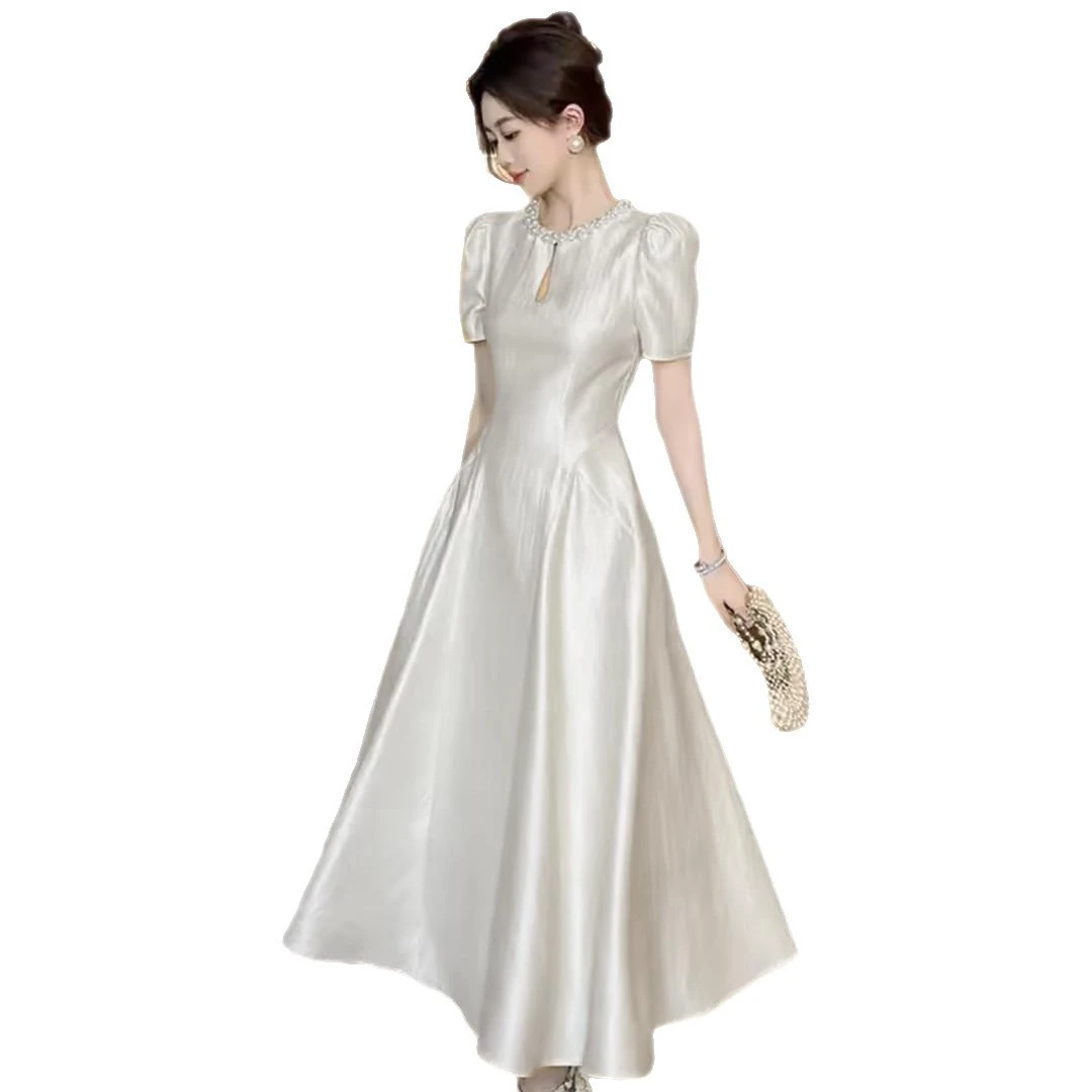 端庄优雅千金感名媛连衣裙夏季女装正式场合小众设计师款女神礼服