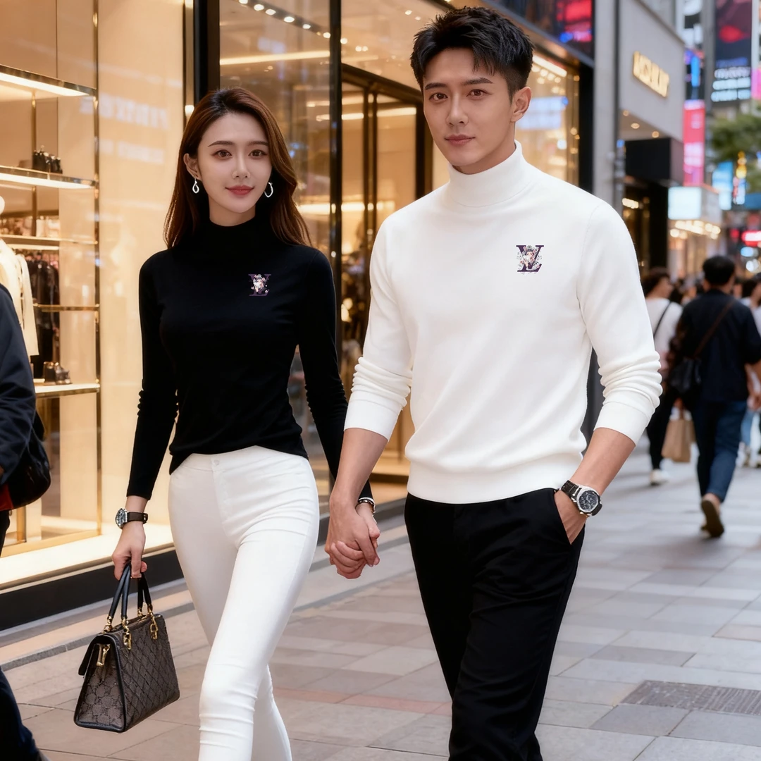 男女同款双面德绒半高领打底衫韩版修身秋冬百搭内搭保暖长袖上衣