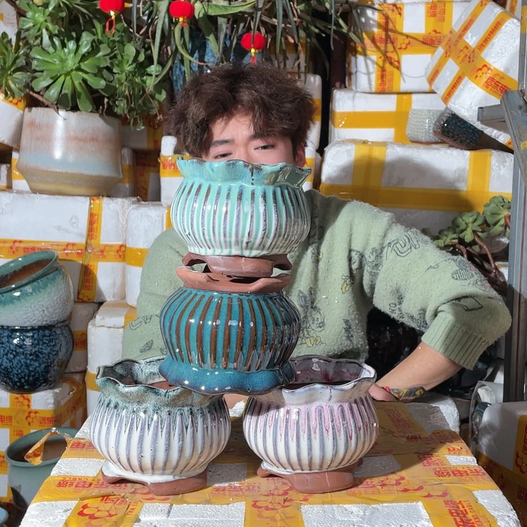 红陶宜兴紫砂花盆