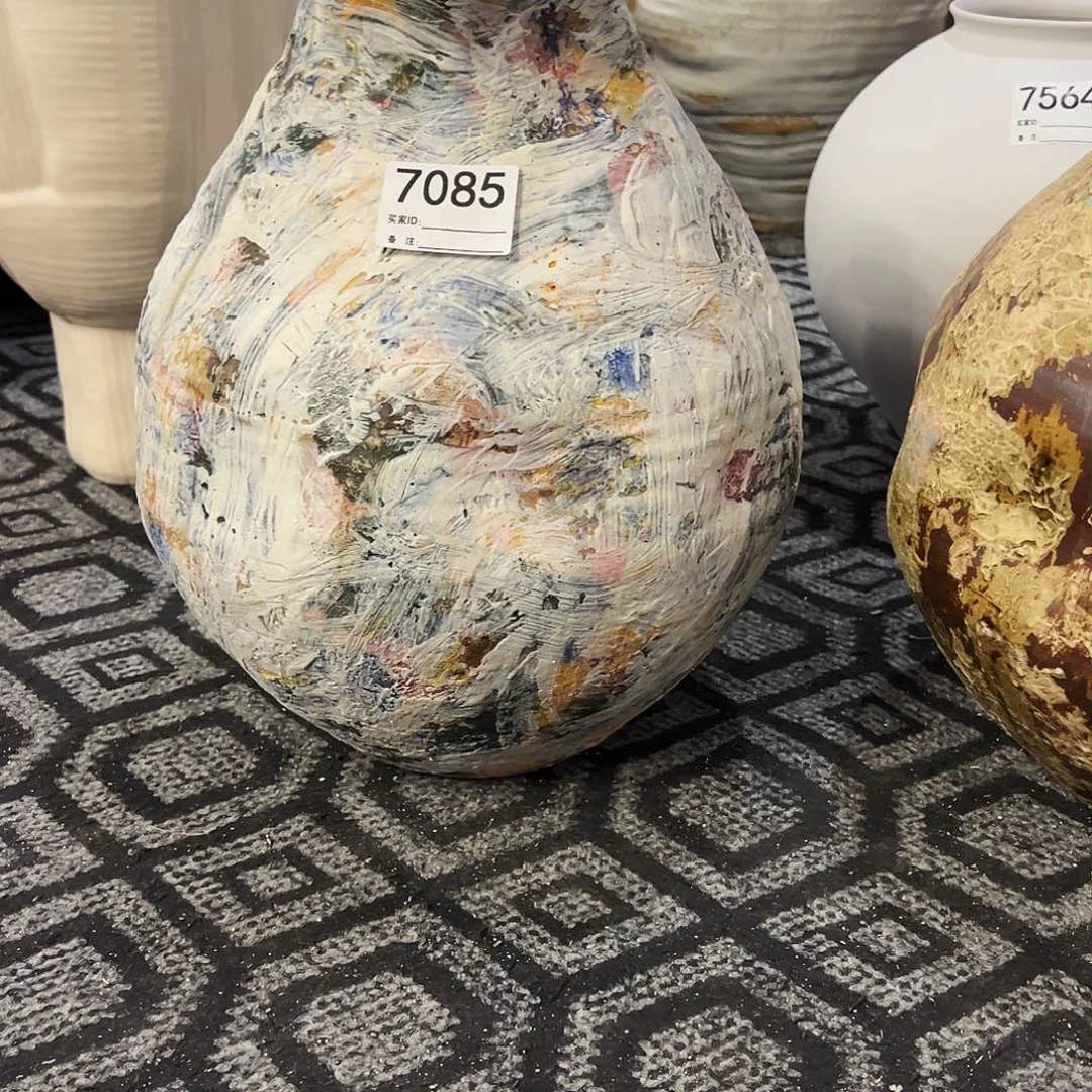 瓶喔**糖7085高39口9陶瓷花瓶无孔