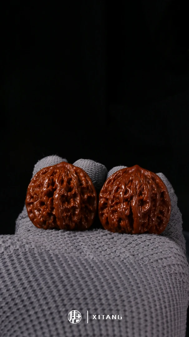 【西唐x雅藏】红核桃6年老款虎头（全品）一物一图文玩核桃_34