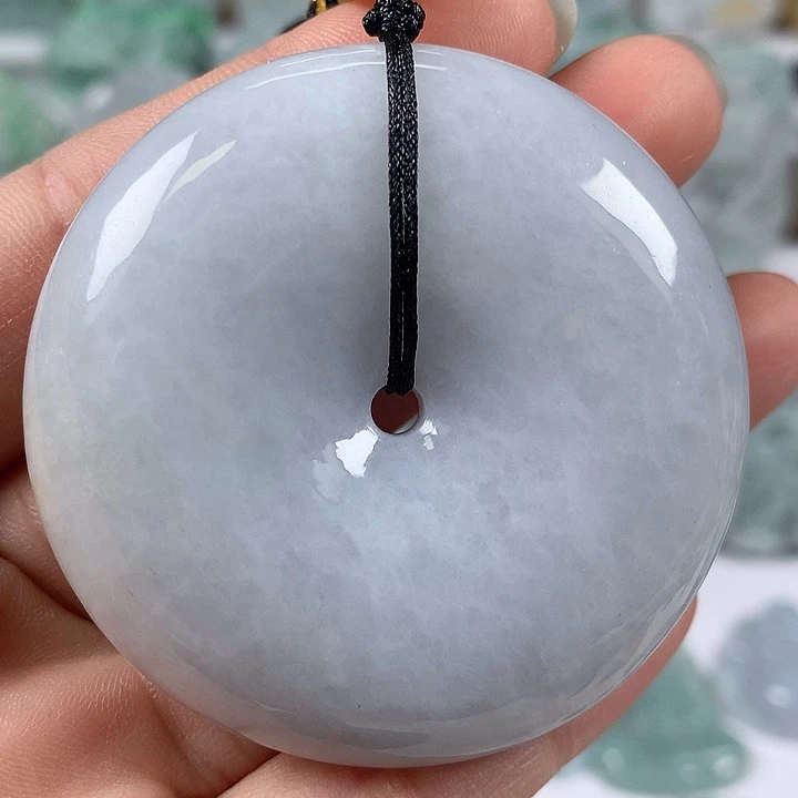 翡翠未镶嵌颈饰大平安扣卡厚13.6+微瑕福利