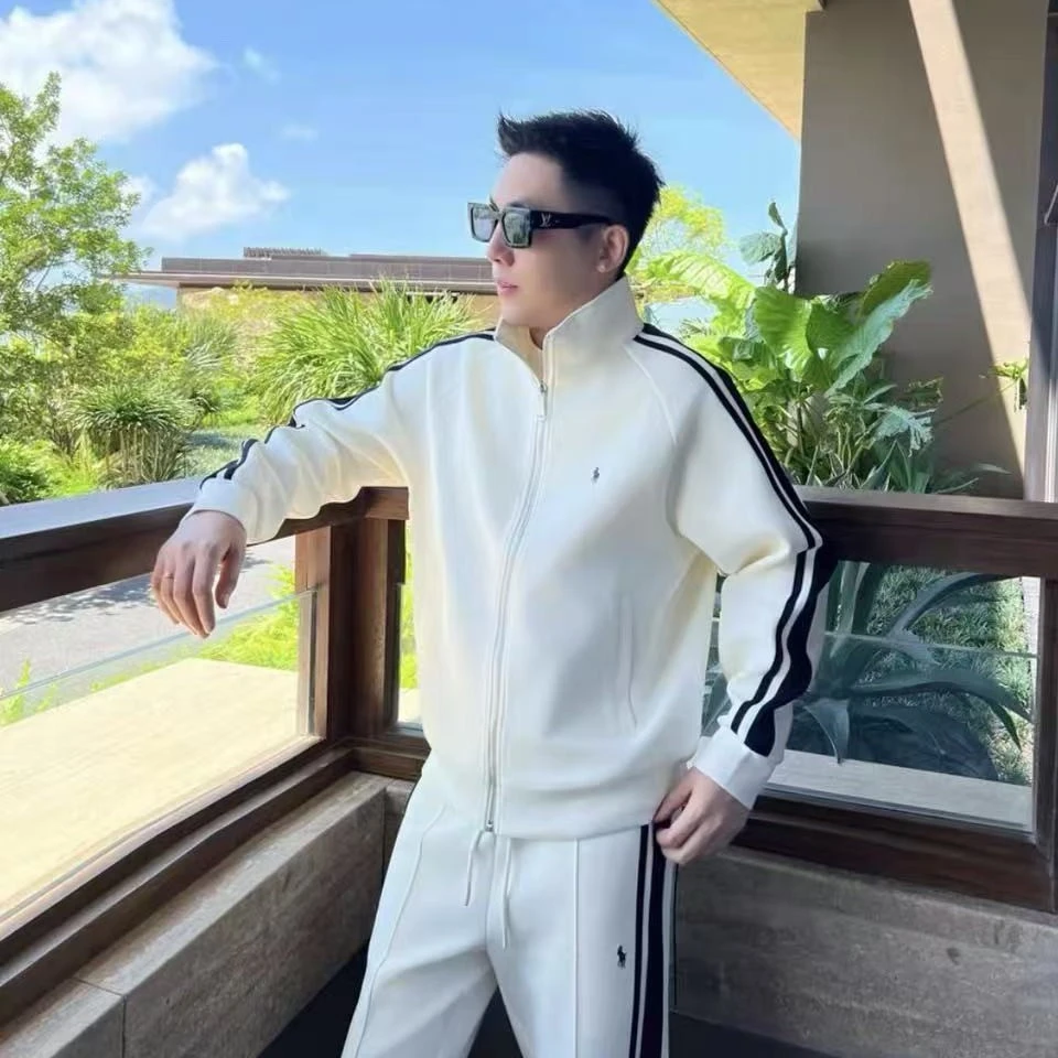 外套刺绣情侣男长裤休闲运动套装拼色时尚春秋百搭潮流