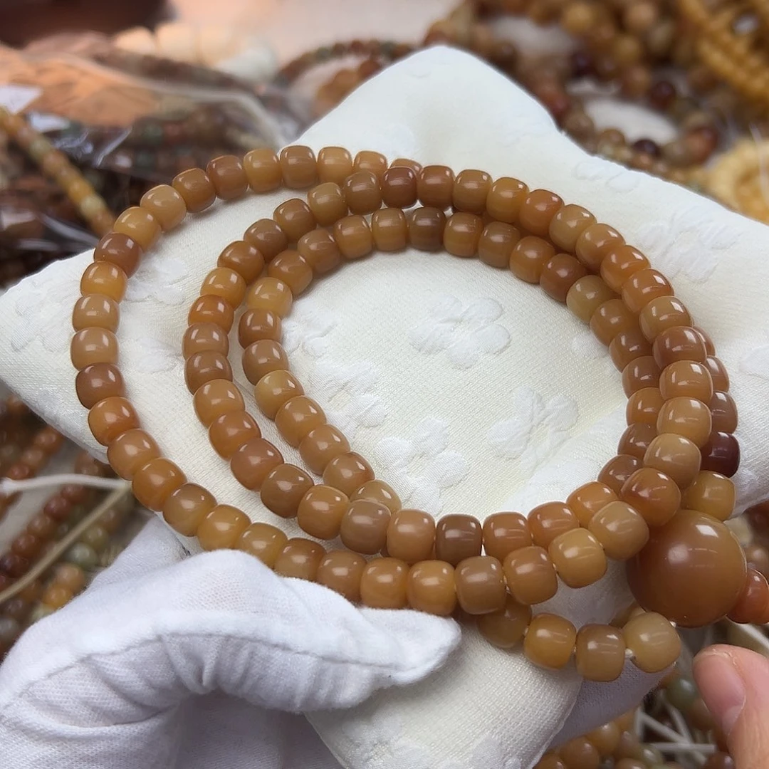 吊坠菩提根/象牙果89婴儿肌念珠➕麂皮手套280