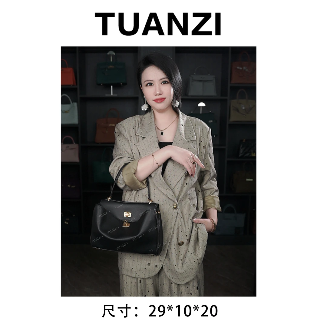 【团子定制】巴＆黎小号Rode头层牛皮明星款神仙包 XKY-6922-黑色