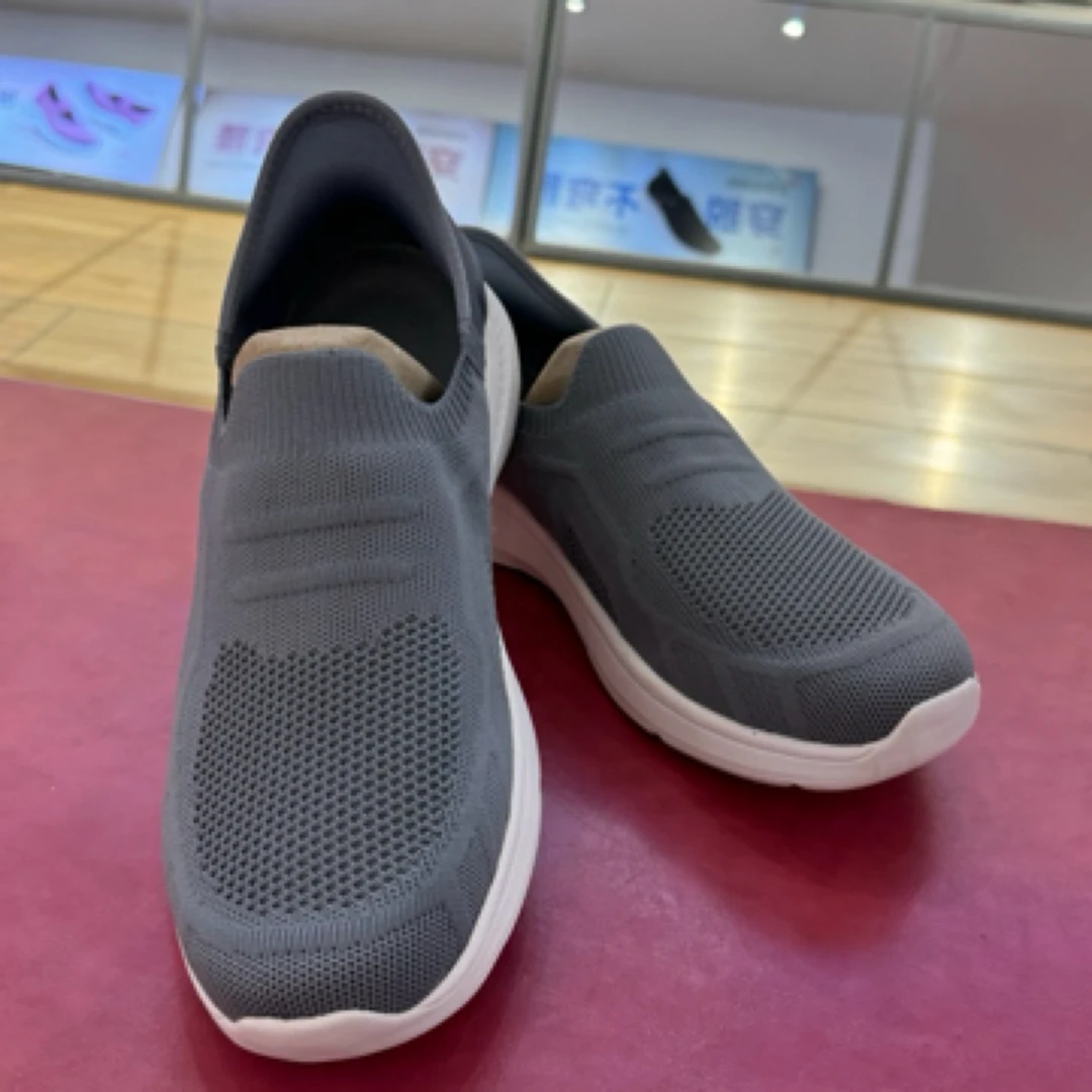 足力健夏季老人鞋软底24年防滑一脚蹬轻软舒服2411701A透气网面