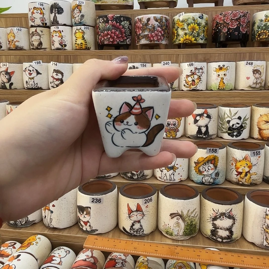 122334445手绘花盆