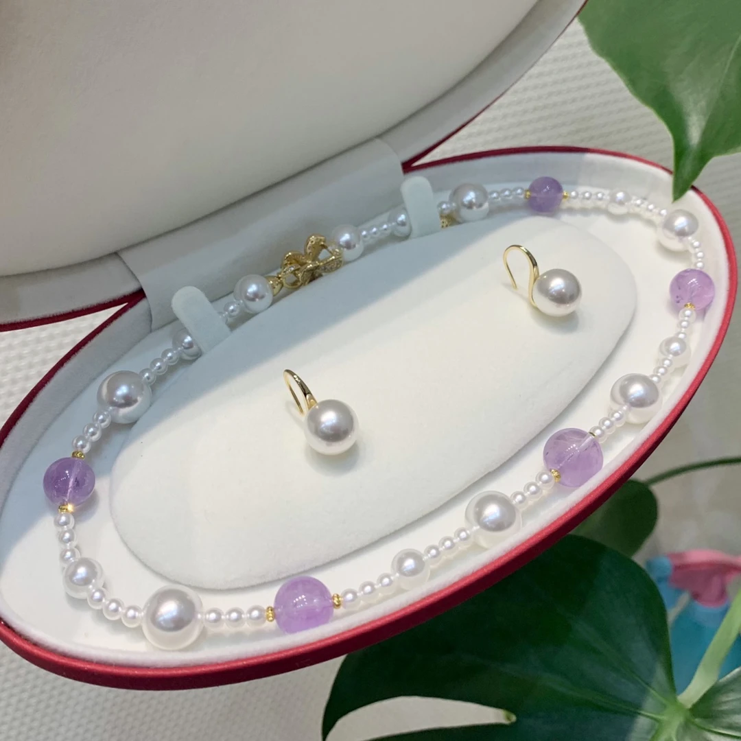 PREPEARL/沛芮 合金项链 轻奢紫气东来进口贝珠项链