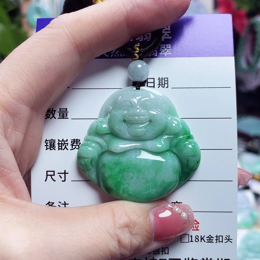 翡翠未镶嵌颈饰佛公36