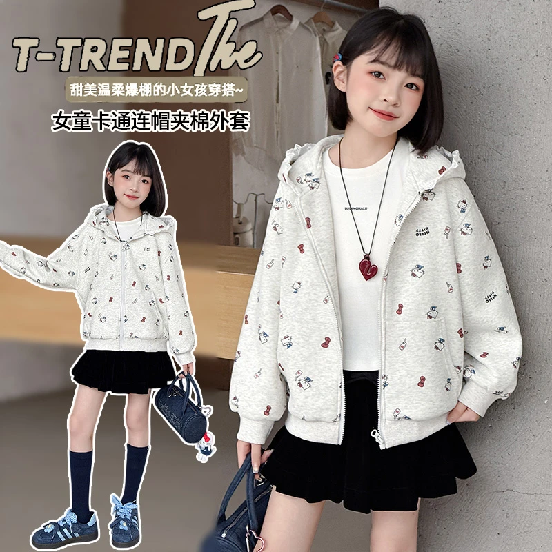 女童外套2025秋冬新款加绒加厚中大童甜酷百搭甜美风儿童休闲上衣