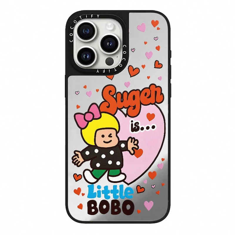 case爱心女孩适用苹果16promax手机壳16/17pro镜面17Air手机壳12p