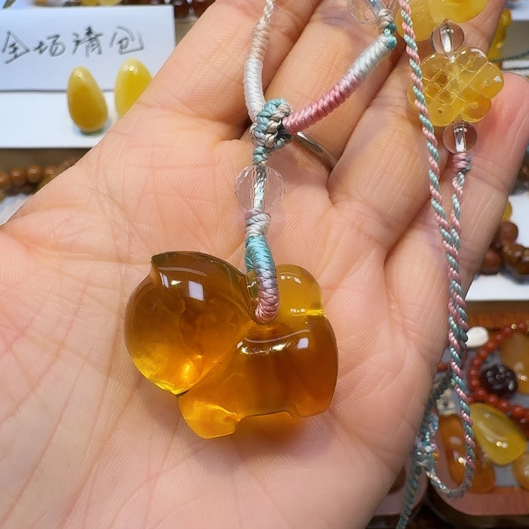琥珀未镶嵌颈饰琥珀蜜蜡项链