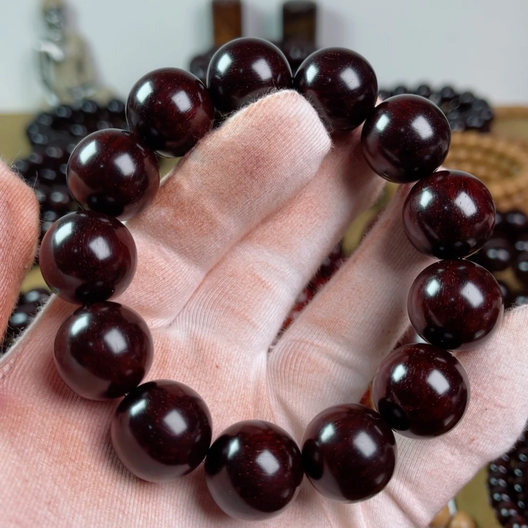 小叶紫檀手串/手链1.8高油润鱼鳞满金星肉中星