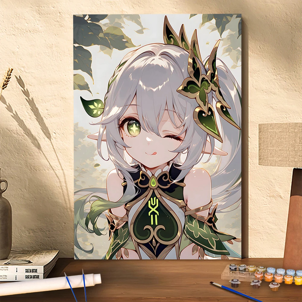 DIY数字油画动漫美少女系列40CM*50CM优美解压礼物