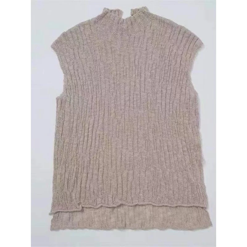 妝點家 垒土 棉 亚麻 锦纶 小领无袖编织 上衣 25S 0132