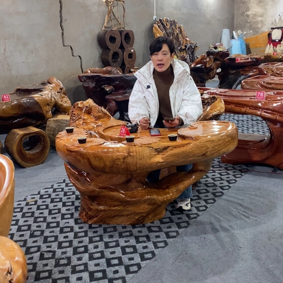 香樟木百***果香樟木茶台一套