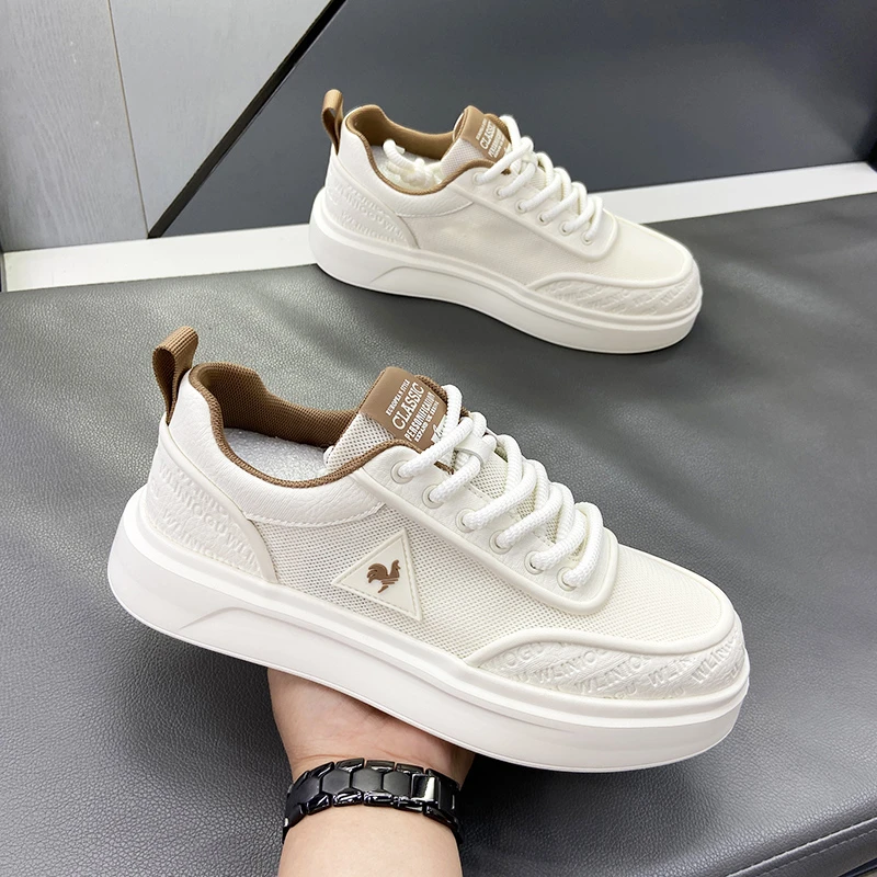 2025秋季百搭小白鞋网鞋透气轻质软底学生休闲鞋板鞋男公鸡鞋潮牌