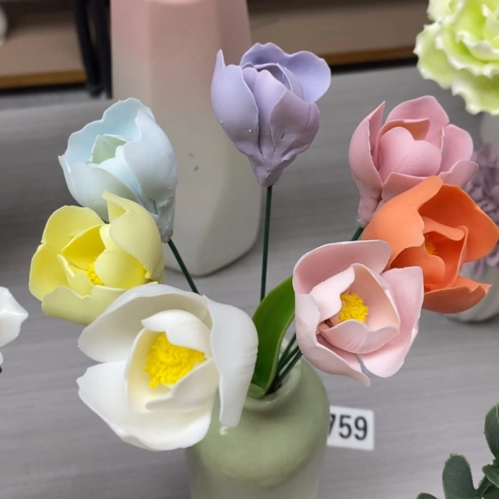 陶瓷陶瓷材料7朵郁金香