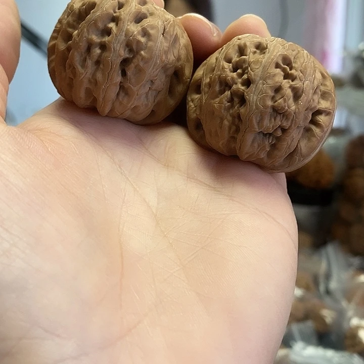 文玩核桃把件42平谷元宝尖黄