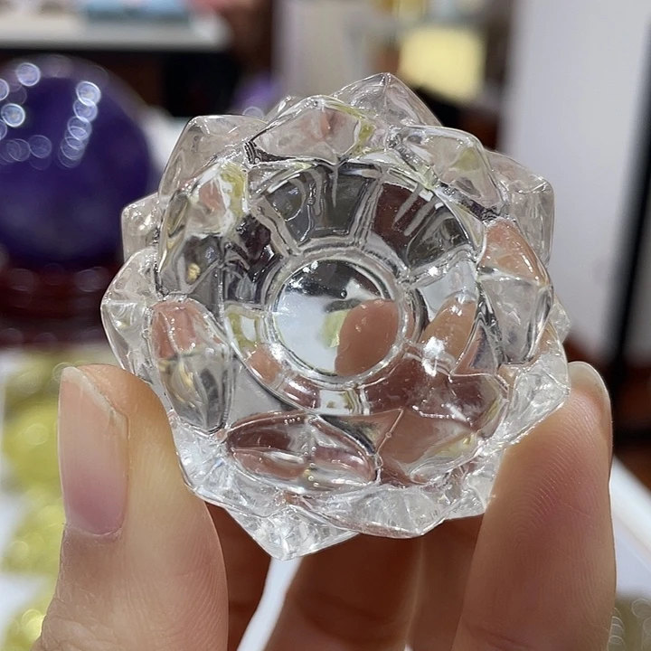 珠宝半成品水晶未镶嵌莲花底座