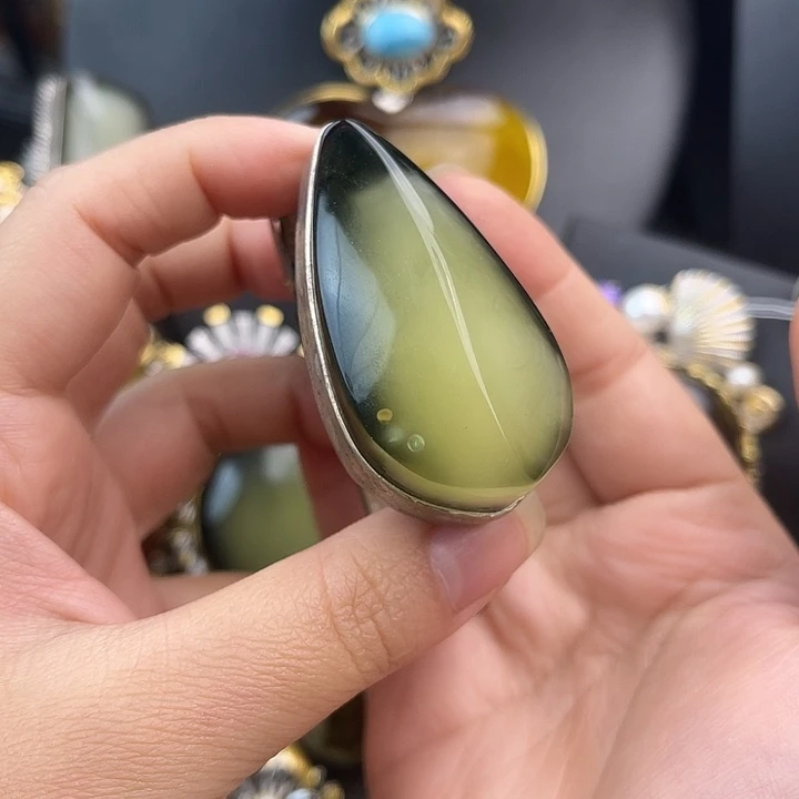 琥珀银S925镶嵌裸石