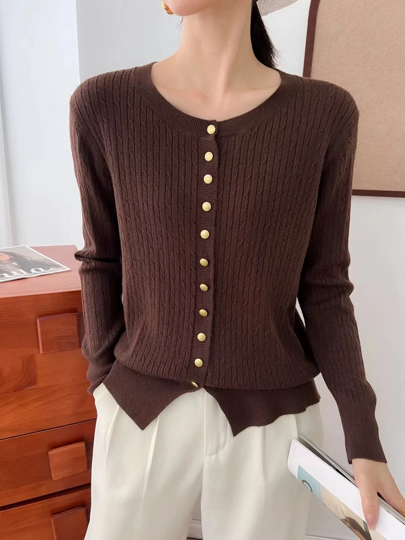 长袖保暖开衫套头宽松气质毛衣秋冬毛针织衫纯色打底衫