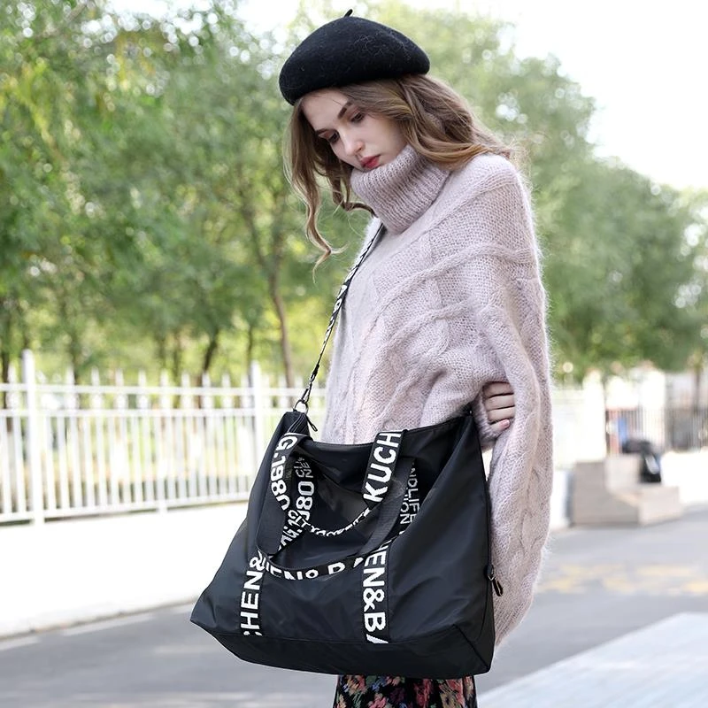 ins妻子的浪漫旅行胡可同款包百搭大容量牛津布手提单肩包斜挎包