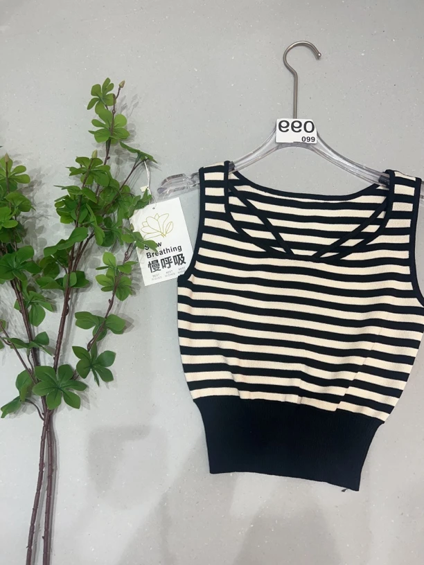 针织吊带背心女夏季无袖外穿美背式