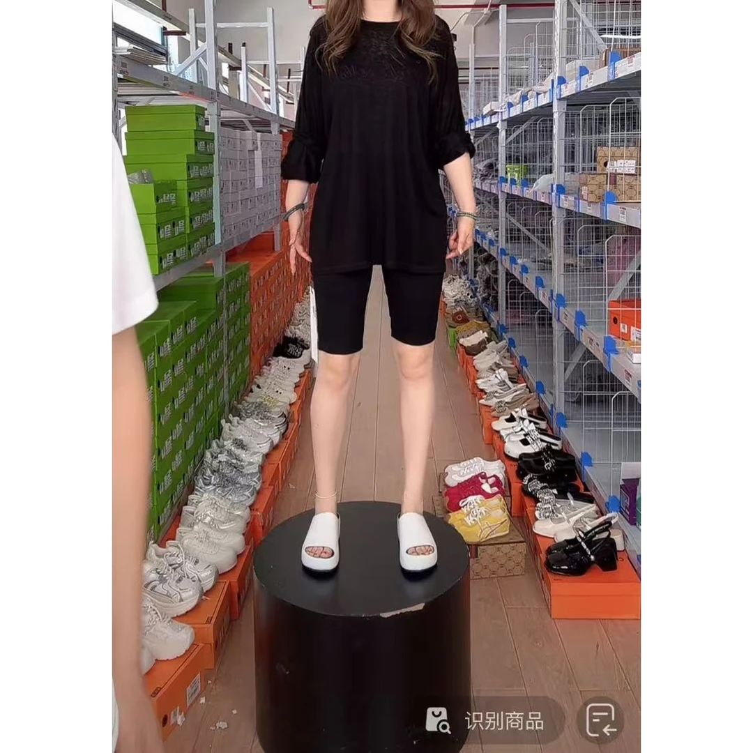 28111 /110显瘦百搭高腰直筒运动休闲短裤DK