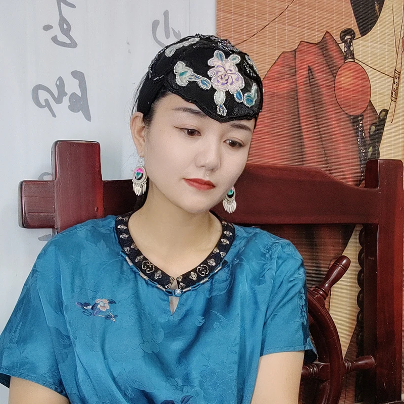 西江月民族风发箍老绣帽88