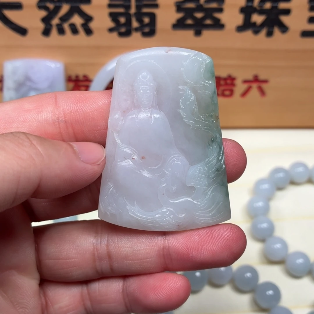 定制翡翠未镶嵌凤凰观音