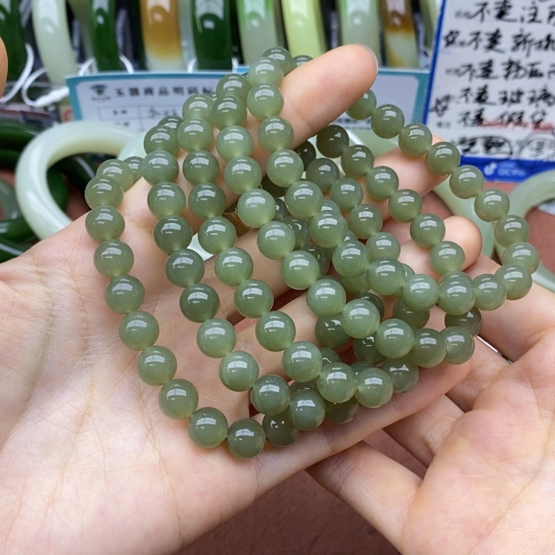 和田玉未镶嵌手串卡8